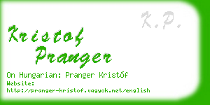 kristof pranger business card